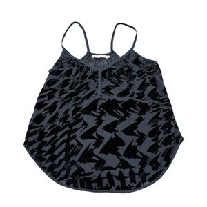 Of Two Minds Tank‎ Top Romantic Whimsigoth Black Velvet Burnout Slik Blend Small